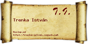 Trenka István névjegykártya